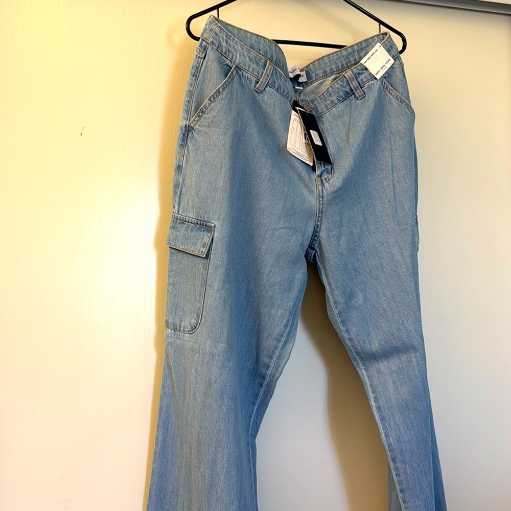 Brand new wide leg denim pants